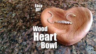 Wood Heart Bowl Valentines Day DIY woodworking craft project [upl. by Soisinoid]