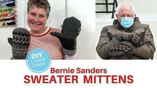 DIY Upcycled Sweater Mittens  Simple Sewing Tutorial [upl. by Livvy799]