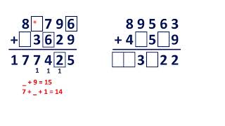 Find missing digits in column addition [upl. by Funch239]