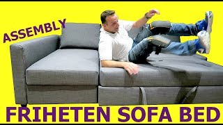 IKEA FRIHETEN Sofa Bed Assembly instructions [upl. by Htepsle]