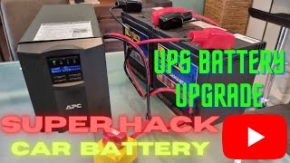 UPS BATTERY UPGRADE USING CAR BATTERIES [upl. by Hellah]