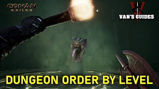 Conan Exiles Dungeon Order By Suggested Level amp Tier [upl. by Yzzik]