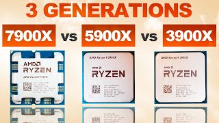 3 Generations TESTED — AMD 7900X vs 5900X vs 3900X [upl. by Eimmelc]