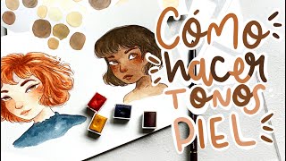 Â¿CÃ“MO HACER TONOS PIEL ðŸ§¡ CON 3 COLORES âœ¨ ACUARELA [upl. by Einram]