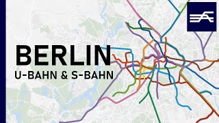 Evolution of the Berlin Rapid Transit UBahn SBahn 19022021 geographic map [upl. by Namialus]