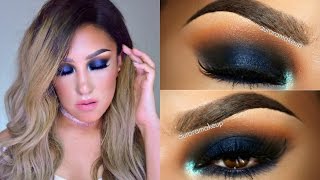 Ojos Ahumados en AZUL Smokey eye in BLUE makeup tutorial  auroramakeup [upl. by Enorej538]