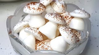 Sweet MUSHROOMS French meringue recipe  Homemade meringue [upl. by Aedrahs]