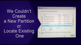 How to fix we couldn’t create a new partition or locate existing  2021 windows 11  Harddisk fix [upl. by Map]