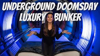 SLEEPING IN A LUXURY DOOMSDAY BUNKER full tour [upl. by Ecnadnak]