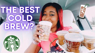 Trying Every Starbucks Cold Brew Coffee  Cold Brew Coffee Review [upl. by Gadmon]