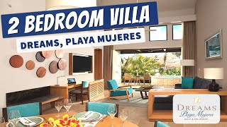 Preferred Club TwoBedroom Villa  Dreams Playa Mujeres Resort  Full Walkthrough Tour  4K [upl. by Kciderf]