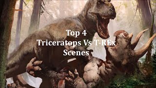 Top 4 Epic Triceratops Vs T Rex Scenes [upl. by Femi]