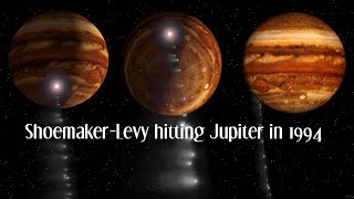 ShoemakerLevy hitting Jupiter in 1994 [upl. by Lesli168]