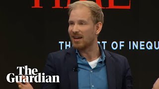 Rutger Bregman tells Davos to talk about tax This is not rocket science [upl. by Genisia30]