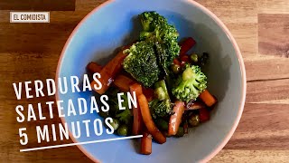 Verduras salteadas en cinco minutos EL COMIDISTA [upl. by Ahsinotna]