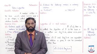 Class 9  Mathematics  Chapter 3  Lecture 1 Logarithms  Allied Schools [upl. by Filahk]