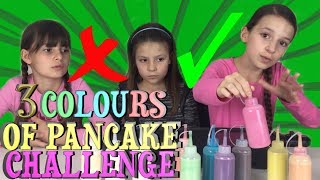 3 COLORS OF PANCAKE ART CHALLENGE  Lévanah amp Family [upl. by Bel254]