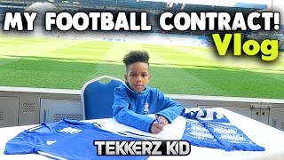 SIGNING MY FIRST FOOTBALL CONTRACT  Typical Saturday Vlog  Tekkerz Kid [upl. by Airitak]