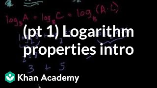 Introduction to logarithm properties  Logarithms  Algebra II  Khan Academy [upl. by Ragucci173]