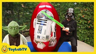 GIANT EGG SURPRISE OPENING Star Wars The Force Awakens Toys Kids Video [upl. by Eessac]