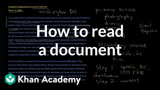 How to read a document  The historians toolkit  US History  Khan Academy [upl. by Newsom]