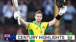 Smith clubs third fastest mens ODI ton by an Aussie  Dettol ODI Series 2020 [upl. by Yettie]