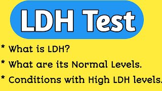 LDH Test Lactate Dehydrogenase Test [upl. by Lisette]