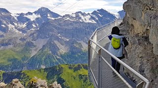 Thrill Walk in Switzerland  A trip from Lauterbrunnen to Schilthorn [upl. by Hoenack736]