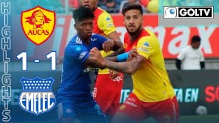 Resumen  Aucas 1  Emelec 1  Fecha  10 [upl. by Ailero399]