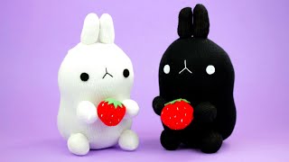 DIY Molang Sock Plushie  Sock Plush Tutorial  How to make sock plushie doll [upl. by Aziar927]