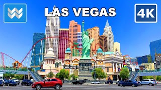 4K Las Vegas Strip Drive  Hotel Sightseeing Driving Tour amp Vacation Travel Guide [upl. by Lahsram113]