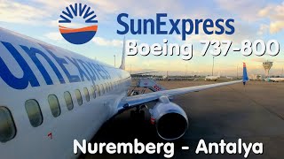 ✈️FLIGHT REPORT  SunExpress Economy  Nuremberg  Antalya  Boeing 737800 Sky Interior [upl. by Clara]