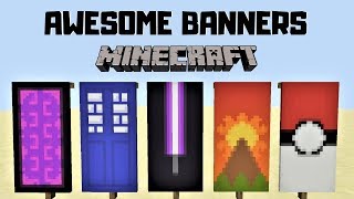 ✔ 5 AWESOME MINECRAFT BANNER DESIGNS WITH TUTORIAL [upl. by Naillij]