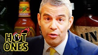 Andy Cohen Spills the Tea While Eating Spicy Wings  Hot Ones [upl. by Ursal]