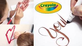 DOPPIA SFIDA CRAYOLA i LAVABILISSIMI  CALLIGRAFIA con PENNARELLO [upl. by Benyamin331]