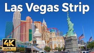 Las Vegas Strip Walking Tour 4k Ultra HD 60fps – With Captions [upl. by Skier869]