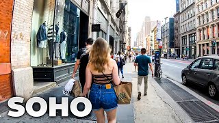 ⁴ᴷ⁶⁰ Walking NYC Narrated  SoHo Manhattan July 10 2019 [upl. by Ylak364]