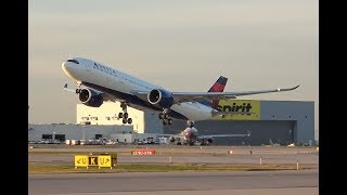 4K Delta A330NEO take off DTW First Rev Flt [upl. by Dinsmore231]