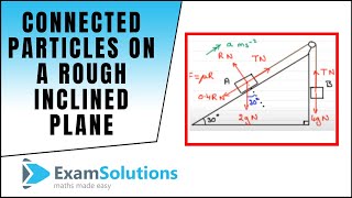 Connected Particles on a rough inclined plane  ExamSolutions [upl. by Giselle738]