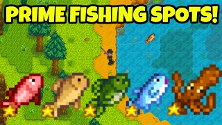 The BEST Fishing Locations In Stardew Valley  Fishing Tips amp Tricks [upl. by Ynattib391]