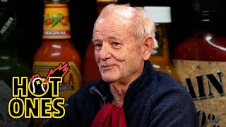 Bill Murray Doesn’t Flinch While Eating Spicy Wings  Hot Ones [upl. by Rosmunda]