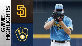 Padres vs Brewers Game Highlights 82523  MLB Highlights [upl. by Huston]