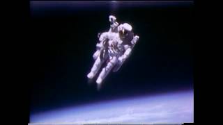 Astronaut Bruce McCandless II Floats Free in Space [upl. by Nilrem]