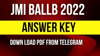 JMI BALLB 2022 ANSWER KEY  JAMIA BALLB 2022 ANSWER KEY [upl. by Ulah453]