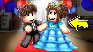 Baby Brooks FIRST SCHOOL DANCE In Roblox Brookhaven [upl. by Fortunio]