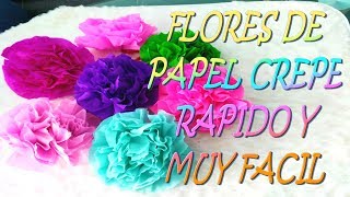 flores de papel crepe faciles de hacer [upl. by Kohcztiy417]