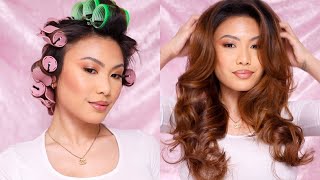 How To Fluffy Blowout Using Rollers  Hair Tutorial [upl. by Sher]