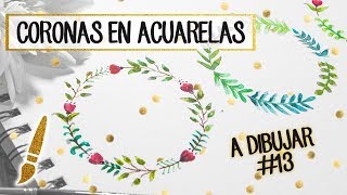 Acuarelas básicas  Watercolor Floral Wreath  A dibujar 13 [upl. by Comstock]