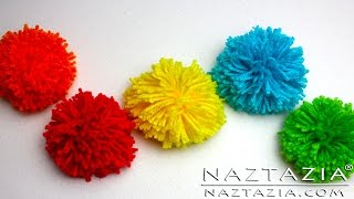 HOW to MAKE a POM POM  DIY Tutorial for Yarn Pom Poms [upl. by Aihsenad84]