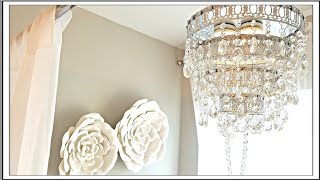 DIY Glam Crystal Chandelier  DIY Room Decor Ideas [upl. by Ameehs]